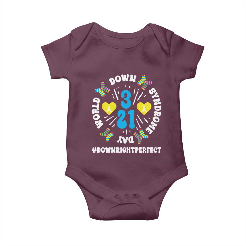 World Down Syndrome Day Baby Onesie 321 Awareness Support Blue Yellow Ribbon