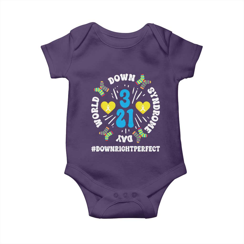 World Down Syndrome Day Baby Onesie 321 Awareness Support Blue Yellow Ribbon