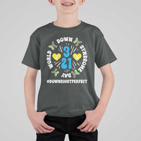 World Down Syndrome Day T Shirt For Kid 321 Awareness Support Blue Yellow Ribbon