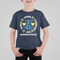 World Down Syndrome Day T Shirt For Kid 321 Awareness Support Blue Yellow Ribbon