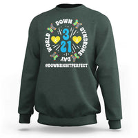 World Down Syndrome Day Sweatshirt 321 Awareness Support Blue Yellow Ribbon