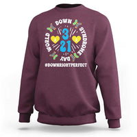 World Down Syndrome Day Sweatshirt 321 Awareness Support Blue Yellow Ribbon