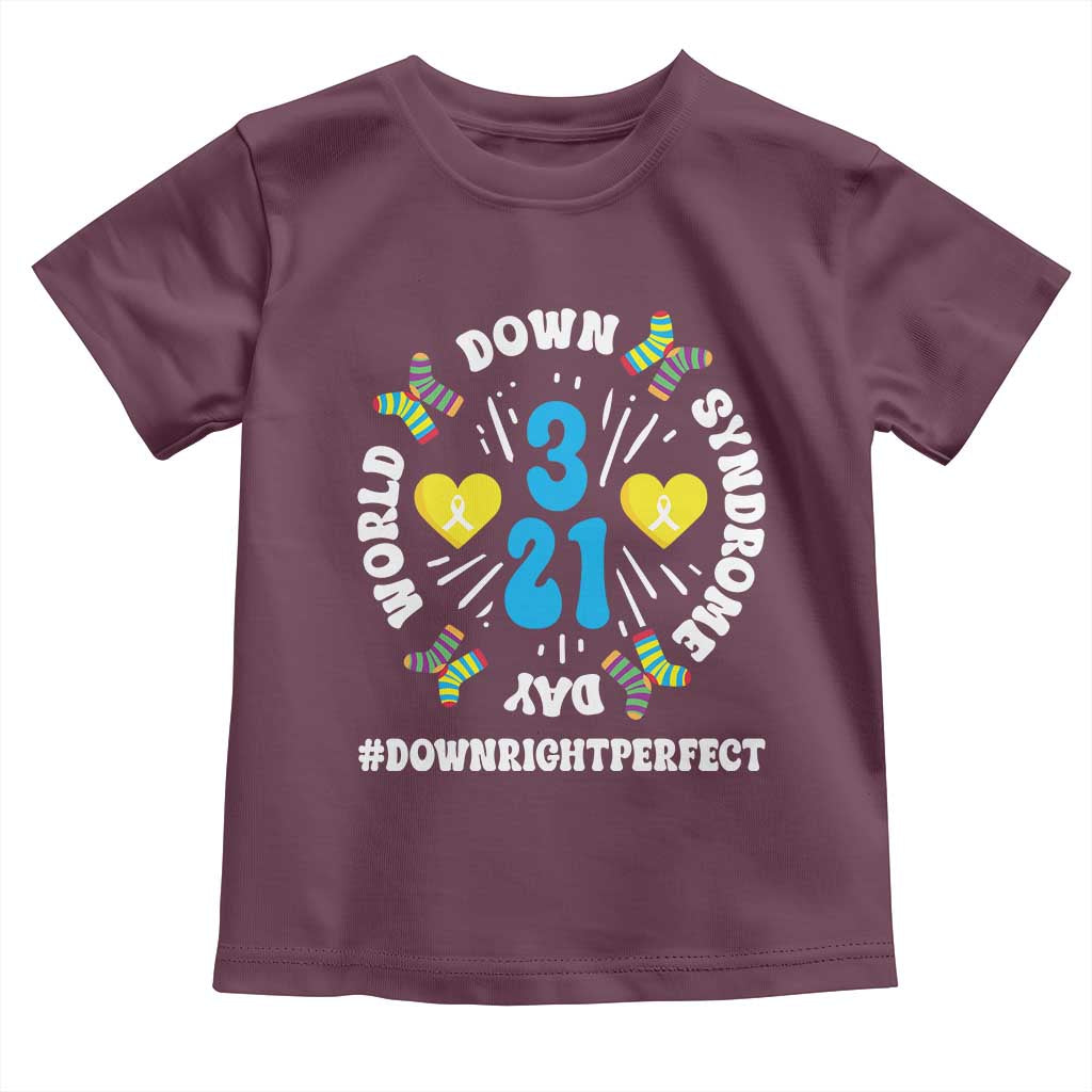 World Down Syndrome Day Toddler T Shirt 321 Awareness Support Blue Yellow Ribbon