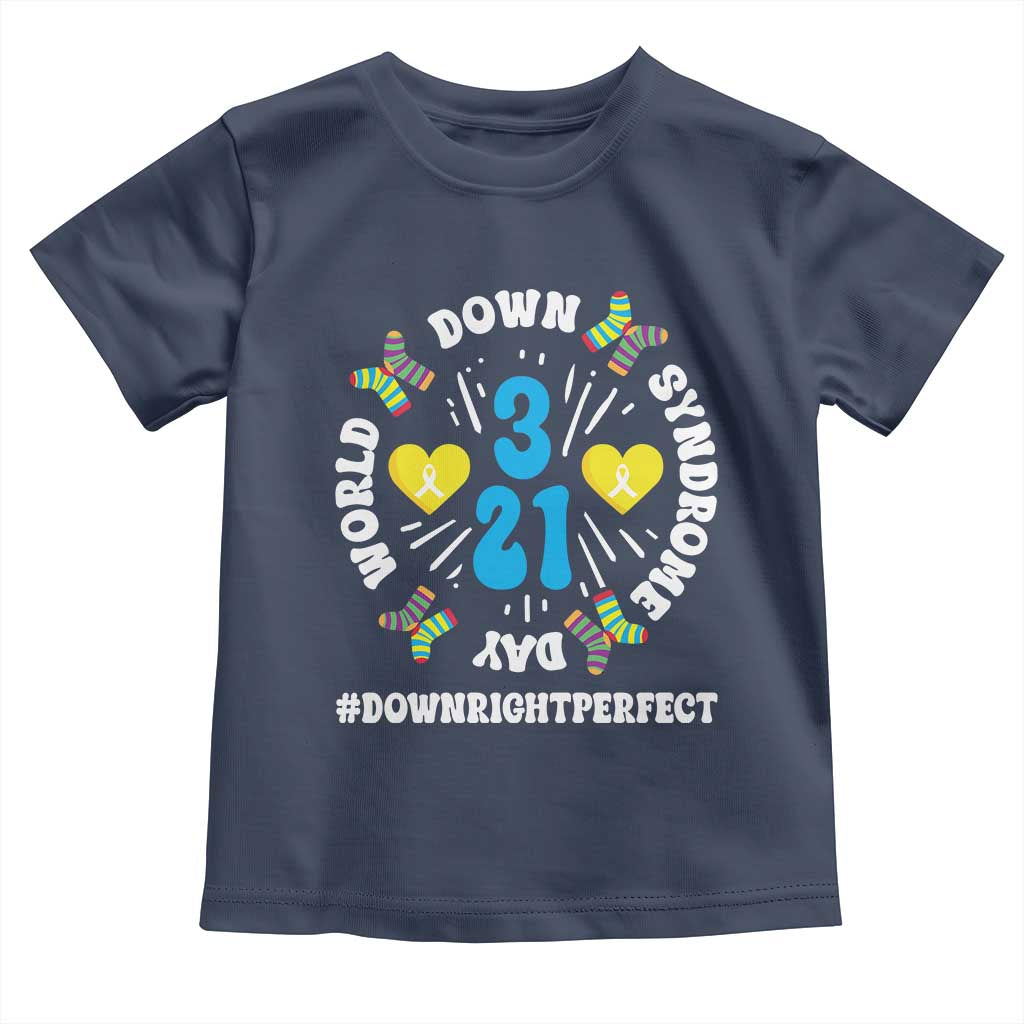 World Down Syndrome Day Toddler T Shirt 321 Awareness Support Blue Yellow Ribbon