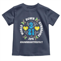 World Down Syndrome Day Toddler T Shirt 321 Awareness Support Blue Yellow Ribbon