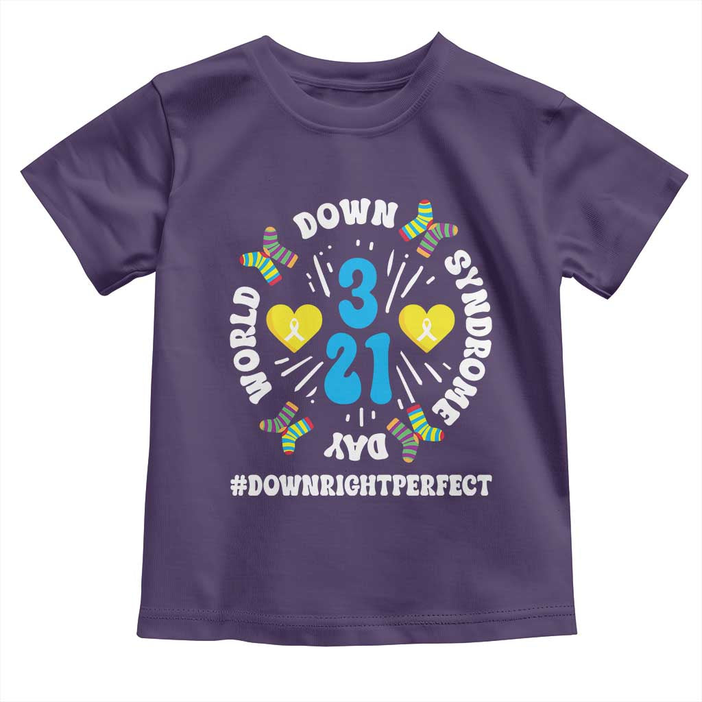 World Down Syndrome Day Toddler T Shirt 321 Awareness Support Blue Yellow Ribbon