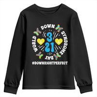 World Down Syndrome Day Youth Sweatshirt 321 Awareness Support Blue Yellow Ribbon