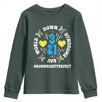 World Down Syndrome Day Youth Sweatshirt 321 Awareness Support Blue Yellow Ribbon