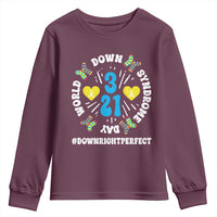World Down Syndrome Day Youth Sweatshirt 321 Awareness Support Blue Yellow Ribbon