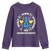 World Down Syndrome Day Youth Sweatshirt 321 Awareness Support Blue Yellow Ribbon