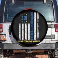 World Down Syndrome Day Spare Tire Cover Blue Yellow Ribbon American Flag 321