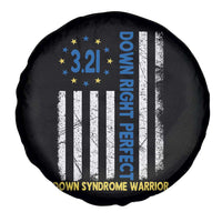 World Down Syndrome Day Spare Tire Cover Blue Yellow Ribbon American Flag 321