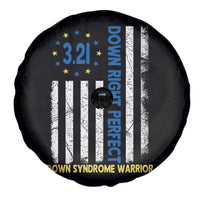 World Down Syndrome Day Spare Tire Cover Blue Yellow Ribbon American Flag 321