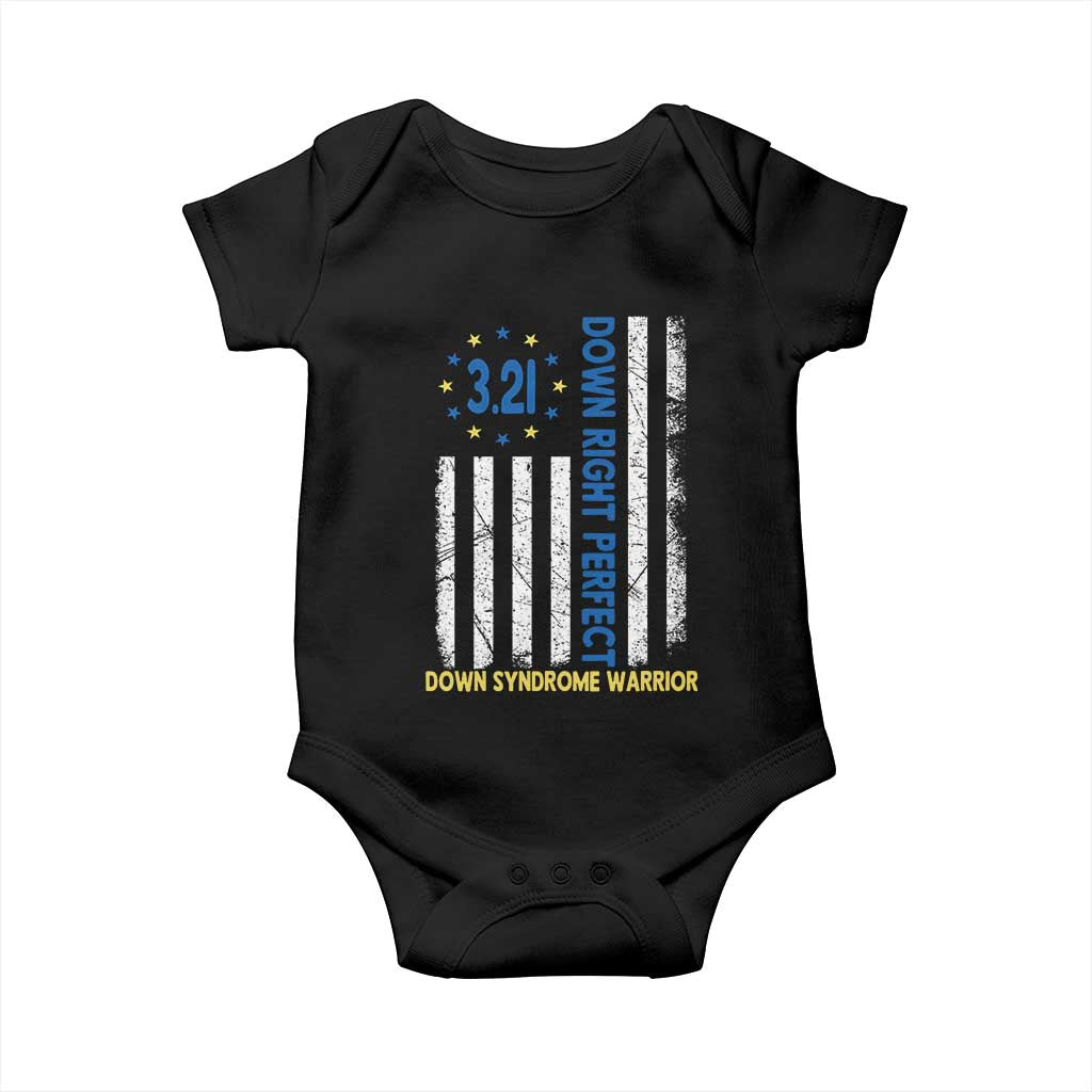 World Down Syndrome Day Baby Onesie Blue Yellow Ribbon American Flag 321
