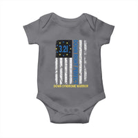 World Down Syndrome Day Baby Onesie Blue Yellow Ribbon American Flag 321