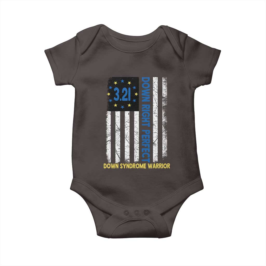 World Down Syndrome Day Baby Onesie Blue Yellow Ribbon American Flag 321
