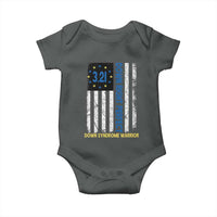 World Down Syndrome Day Baby Onesie Blue Yellow Ribbon American Flag 321