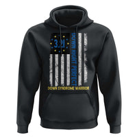 World Down Syndrome Day Hoodie Blue Yellow Ribbon American Flag 321