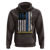 World Down Syndrome Day Hoodie Blue Yellow Ribbon American Flag 321