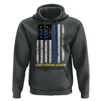 World Down Syndrome Day Hoodie Blue Yellow Ribbon American Flag 321