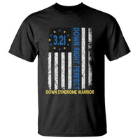 World Down Syndrome Day T Shirt Blue Yellow Ribbon American Flag 321