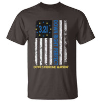 World Down Syndrome Day T Shirt Blue Yellow Ribbon American Flag 321