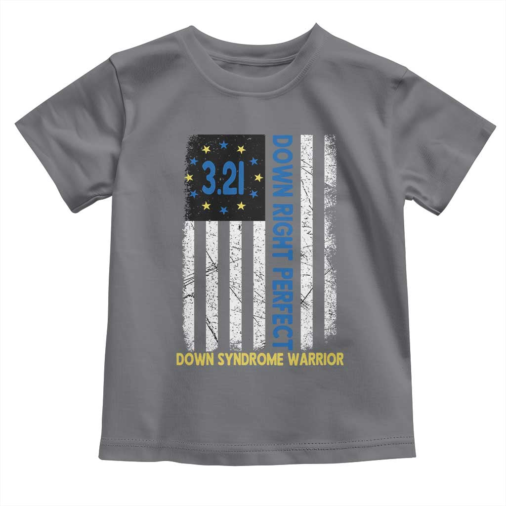 World Down Syndrome Day Toddler T Shirt Blue Yellow Ribbon American Flag 321