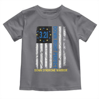World Down Syndrome Day Toddler T Shirt Blue Yellow Ribbon American Flag 321