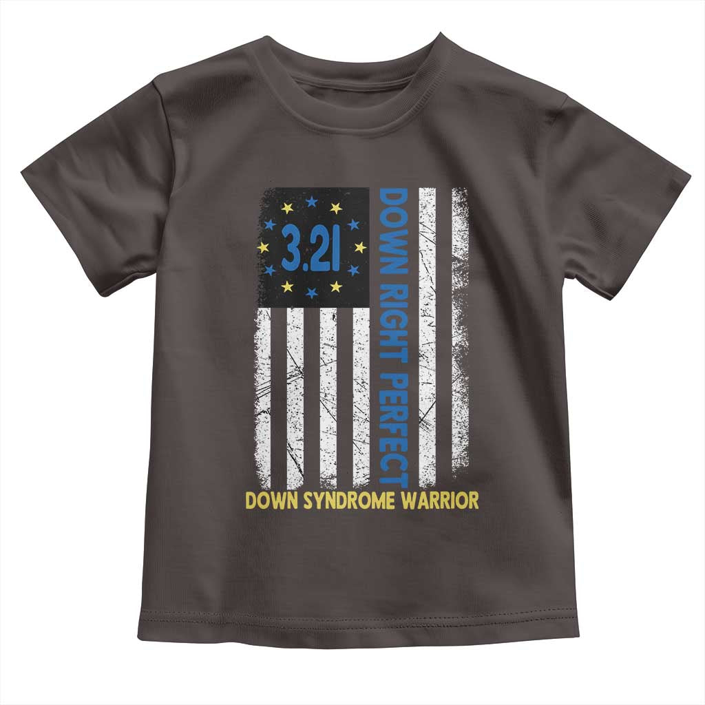 World Down Syndrome Day Toddler T Shirt Blue Yellow Ribbon American Flag 321