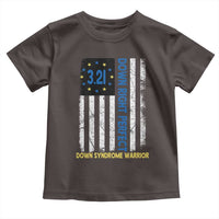 World Down Syndrome Day Toddler T Shirt Blue Yellow Ribbon American Flag 321