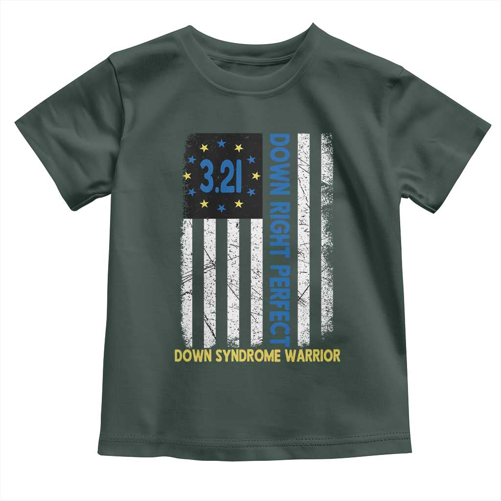 World Down Syndrome Day Toddler T Shirt Blue Yellow Ribbon American Flag 321