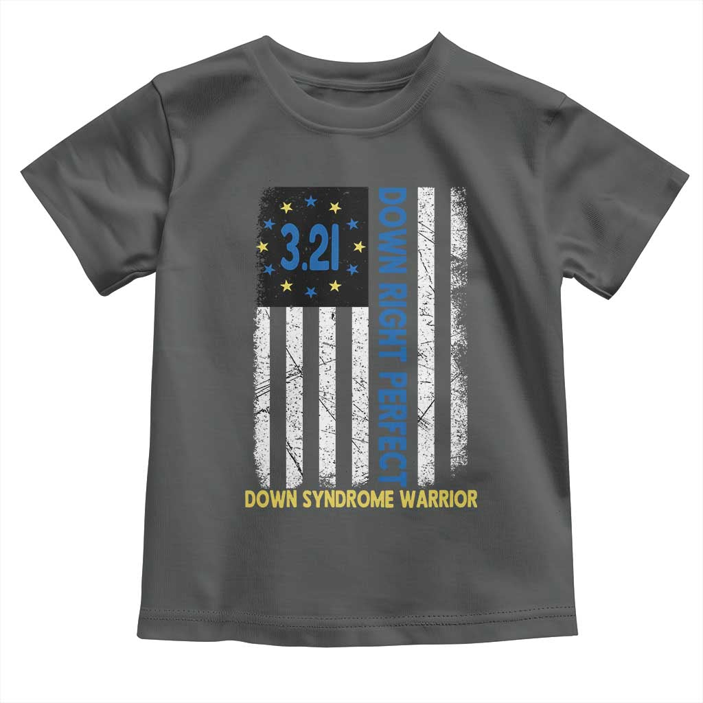 World Down Syndrome Day Toddler T Shirt Blue Yellow Ribbon American Flag 321