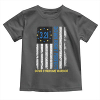 World Down Syndrome Day Toddler T Shirt Blue Yellow Ribbon American Flag 321