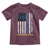 World Down Syndrome Day Toddler T Shirt Blue Yellow Ribbon American Flag 321