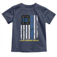 World Down Syndrome Day Toddler T Shirt Blue Yellow Ribbon American Flag 321