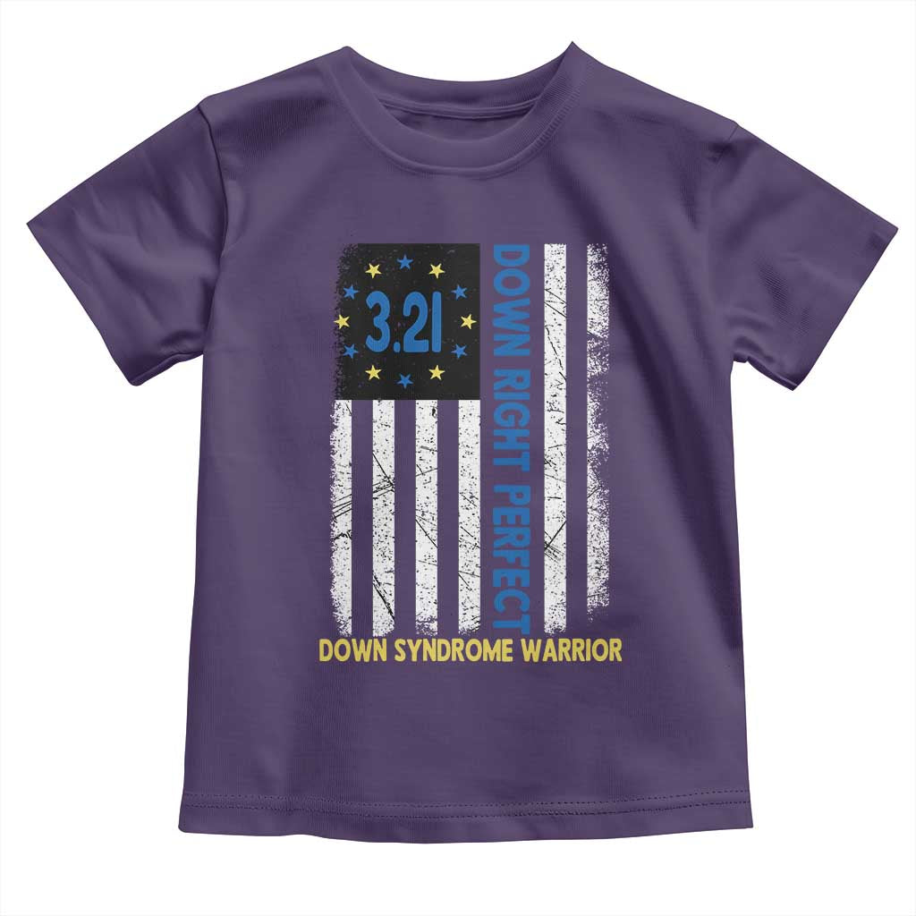 World Down Syndrome Day Toddler T Shirt Blue Yellow Ribbon American Flag 321