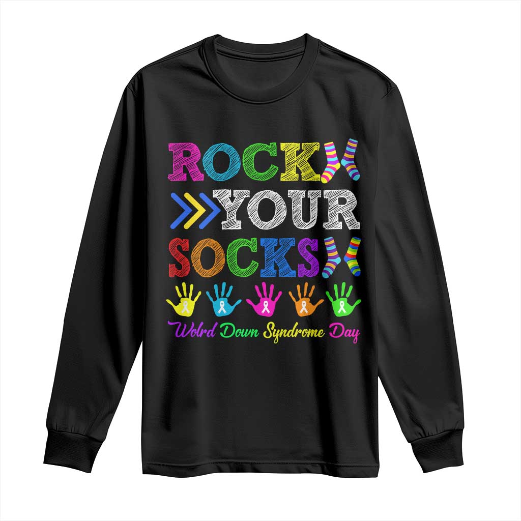 World Down Syndrome Day Long Sleeve Shirt Rock Your Socks Awareness Support 321