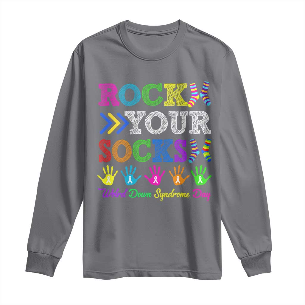 World Down Syndrome Day Long Sleeve Shirt Rock Your Socks Awareness Support 321