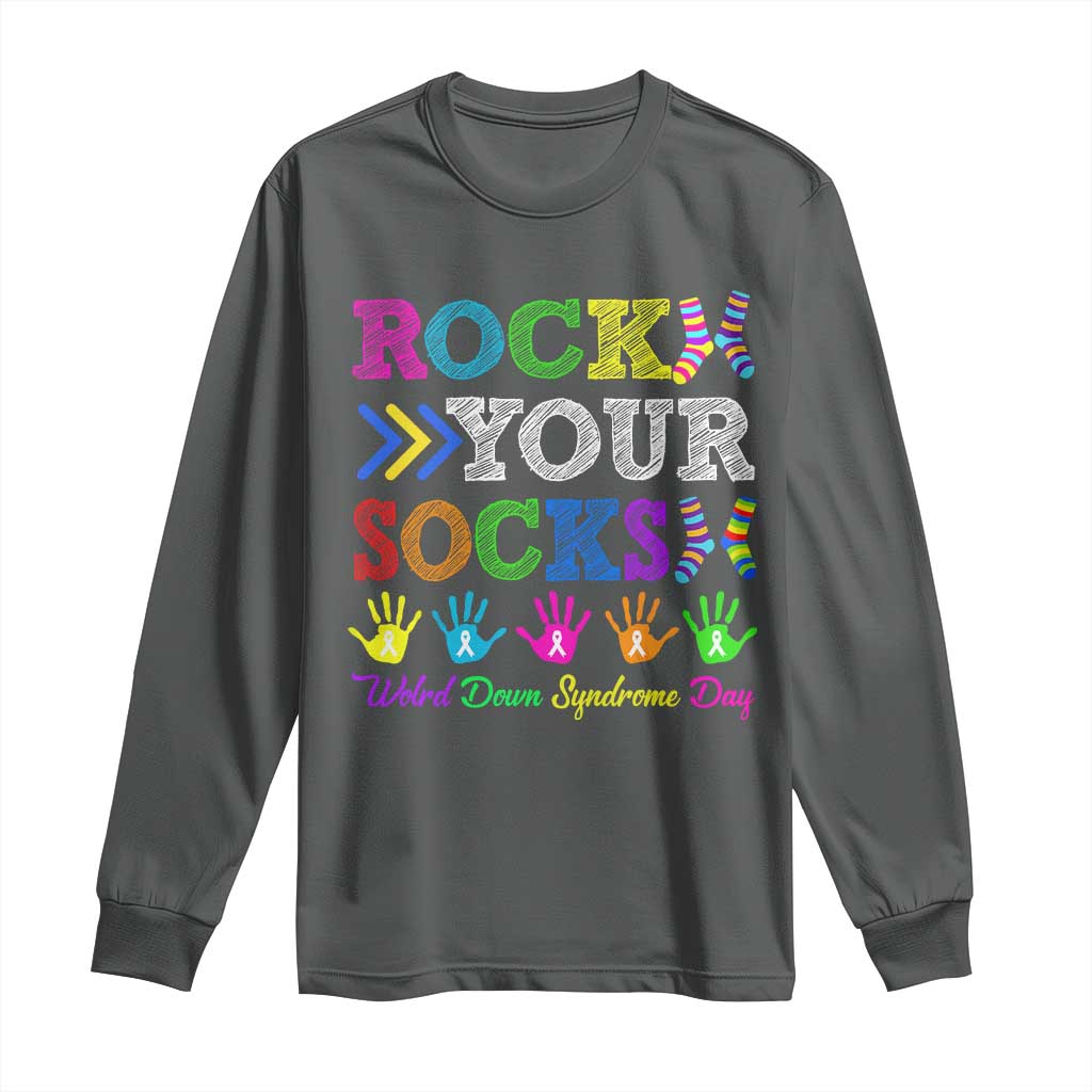 World Down Syndrome Day Long Sleeve Shirt Rock Your Socks Awareness Support 321