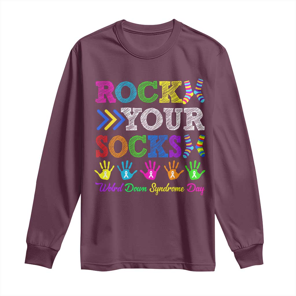 World Down Syndrome Day Long Sleeve Shirt Rock Your Socks Awareness Support 321