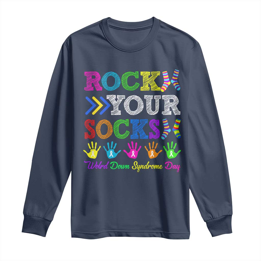 World Down Syndrome Day Long Sleeve Shirt Rock Your Socks Awareness Support 321