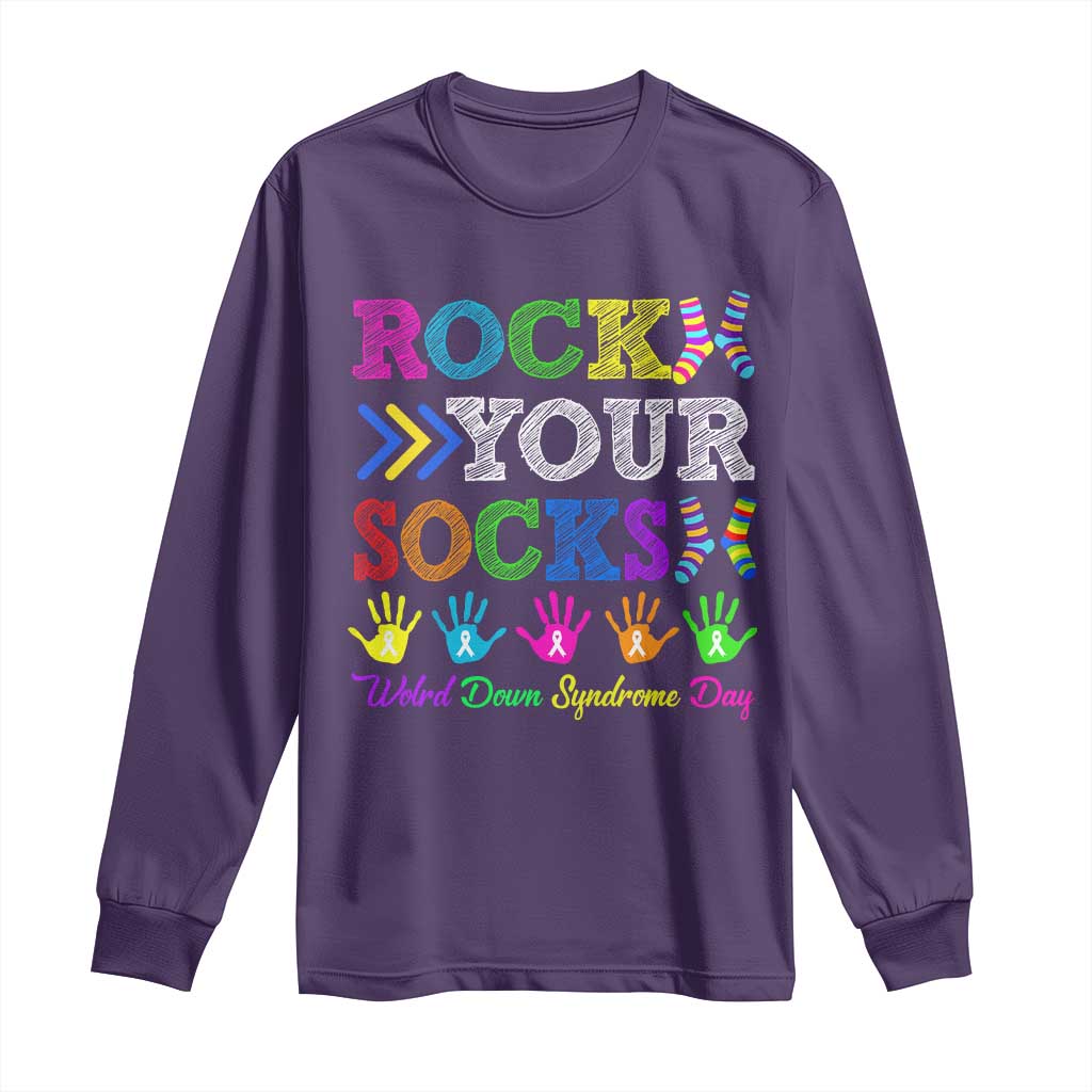 World Down Syndrome Day Long Sleeve Shirt Rock Your Socks Awareness Support 321