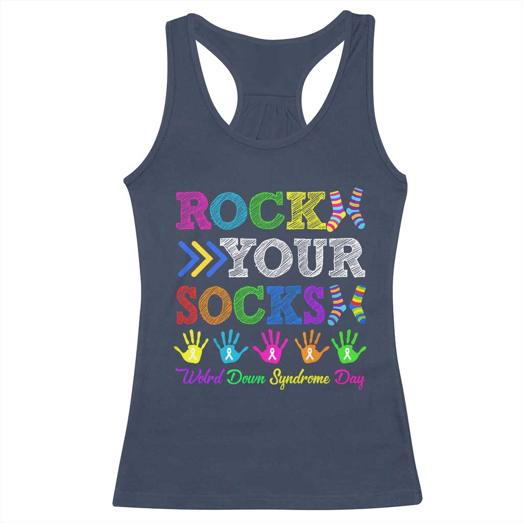 World Down Syndrome Day Racerback Tank Top Rock Your Socks Awareness Support 321
