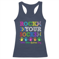 World Down Syndrome Day Racerback Tank Top Rock Your Socks Awareness Support 321