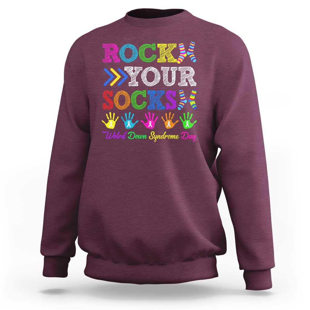 World Down Syndrome Day Sweatshirt Rock Your Socks Awareness Support 321