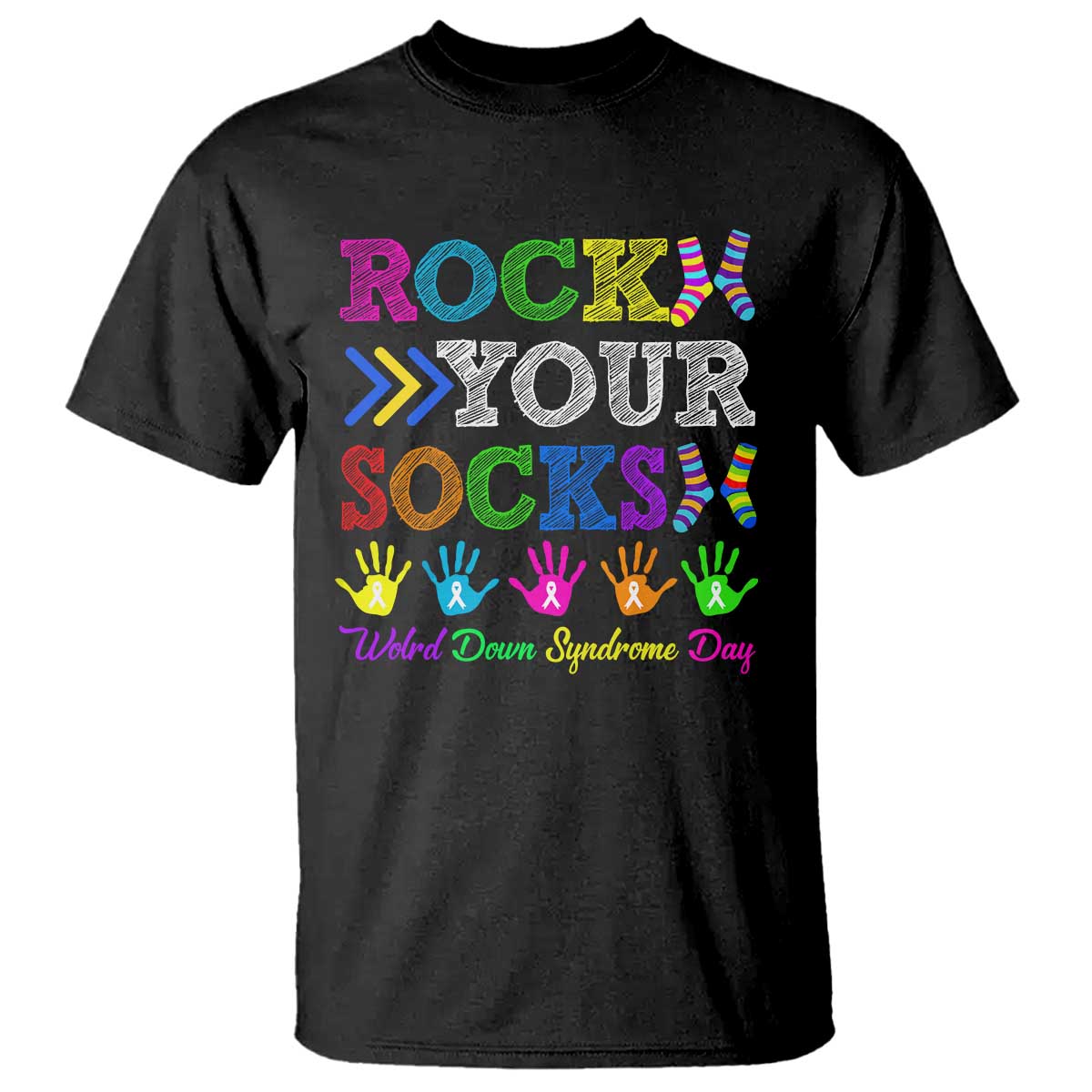 World Down Syndrome Day T Shirt Rock Your Socks Awareness Support 321