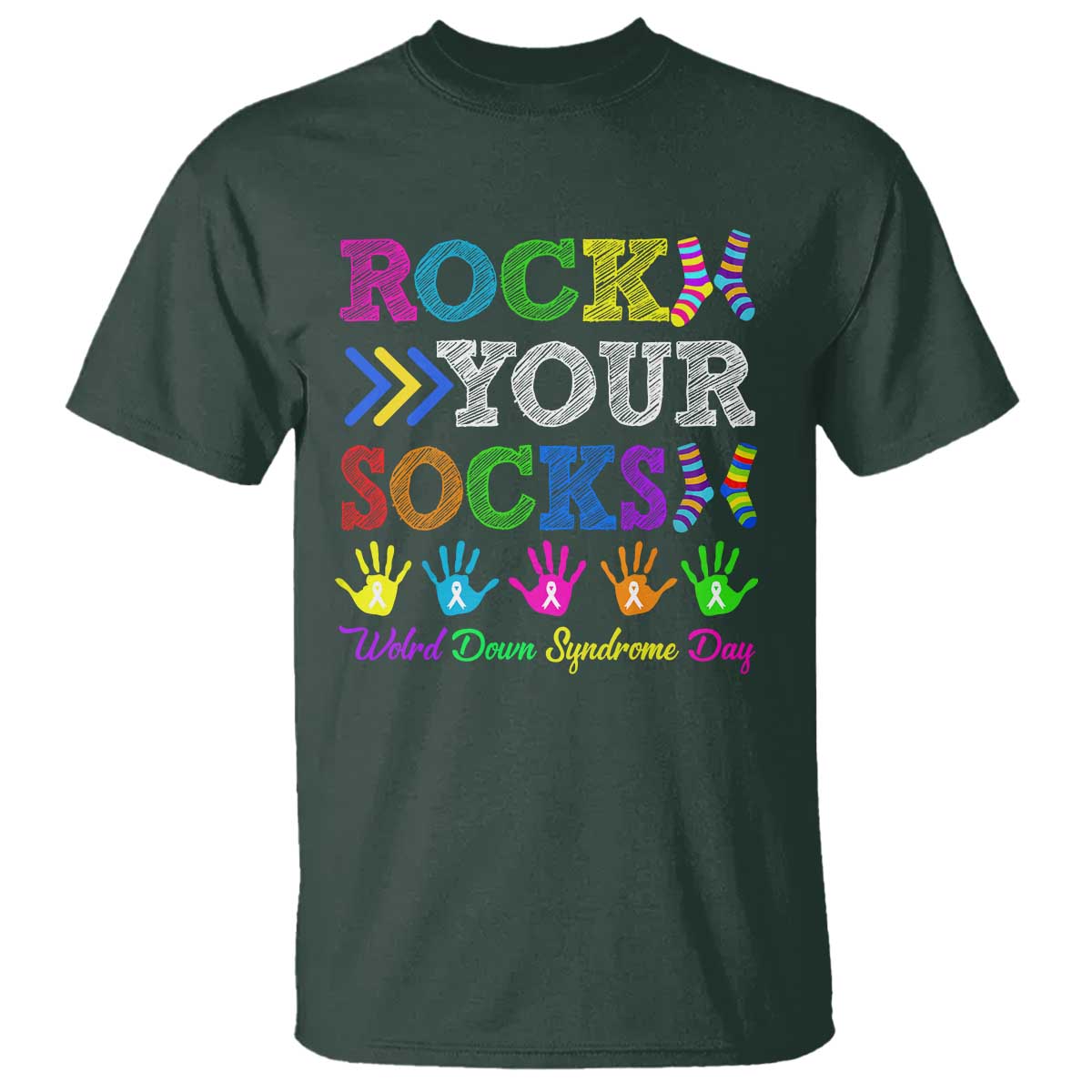 World Down Syndrome Day T Shirt Rock Your Socks Awareness Support 321