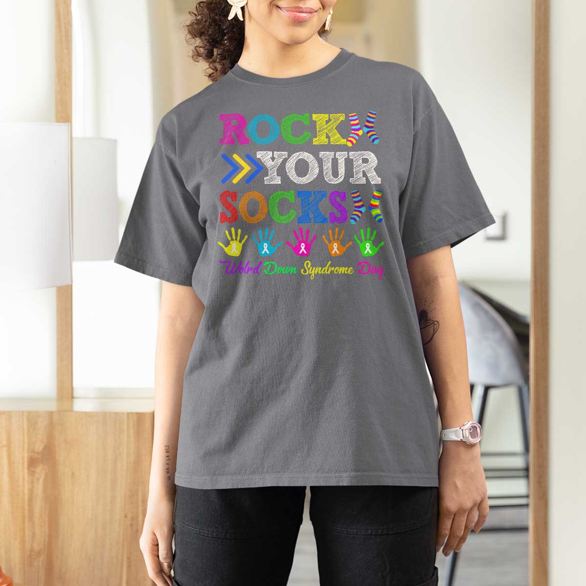 World Down Syndrome Day T Shirt For Women Rock Your Socks Awareness Support 321