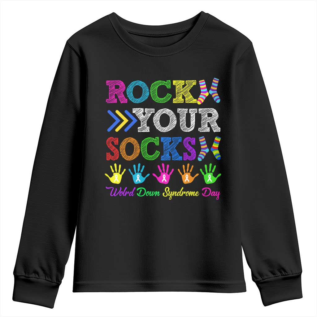World Down Syndrome Day Youth Sweatshirt Rock Your Socks Awareness Support 321