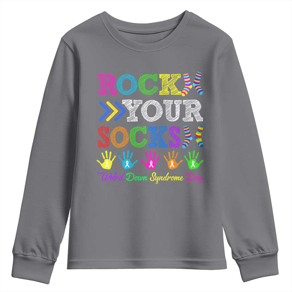World Down Syndrome Day Youth Sweatshirt Rock Your Socks Awareness Support 321